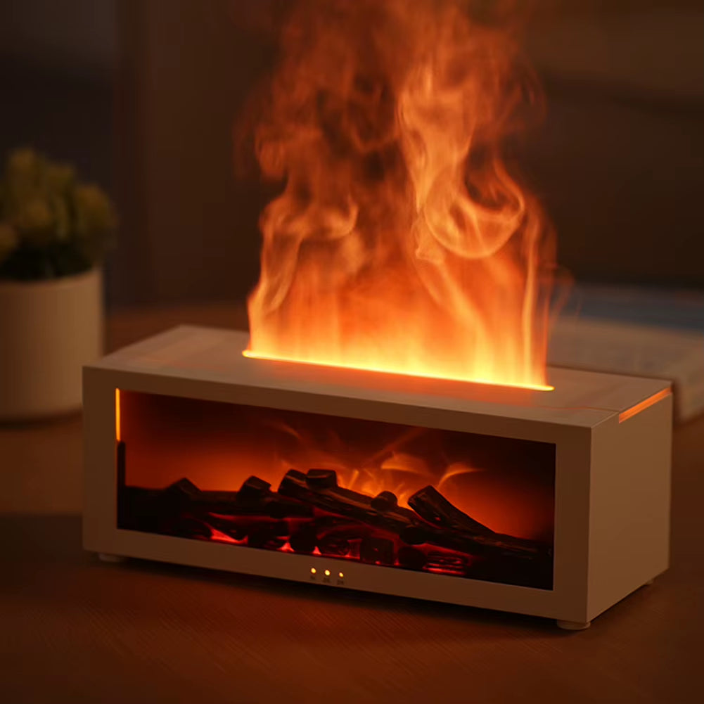 Creative Fireplace Air Humidifier Essential Oil Aroma Diffuser Flame Air Humidifier Desktop Aromatherapy Diffuser for Home Gift